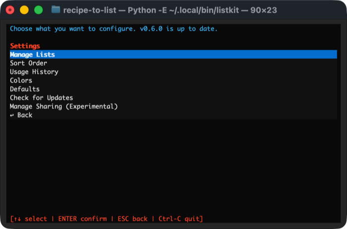 A few more screens from the current command-line prototype.